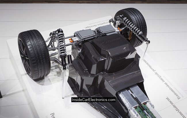 Передний бокс силовой рамы электромобиля Mercedes-Benz SLS AMG E-Cell  из карбона