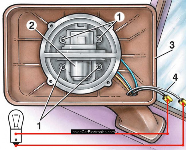 Как подключить лампочку к проводке обогрева зеркал